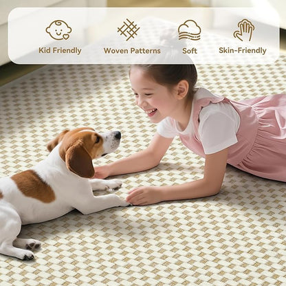 YDKGL 2x5 ft Hallway Runner Rug Boho Woven Washable Long Kitchen Runner Rugs Mat Non Slip, Soft Entryway Laundry Hall Runner Floor Carpet for Indoor Backdoor Bedroom Kitchen Living Room, Beige