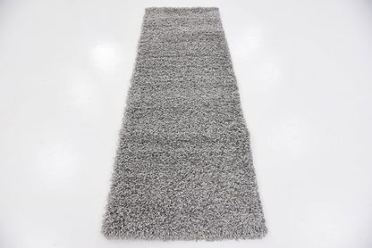 Unique Loom Solid Shag Collection Area Rug (2' x 6' 5" Runner, Cloud Gray)