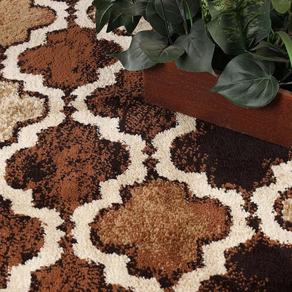 Superior Indoor Area Runner, Jute Backed, Perfect for Hallway, Living/ Dining Room, Bedroom, Office, Kitchen, Entryway, Modern Geometric Trellis Floor Decor, Viking Collection, 2' 7" x 8', Brown