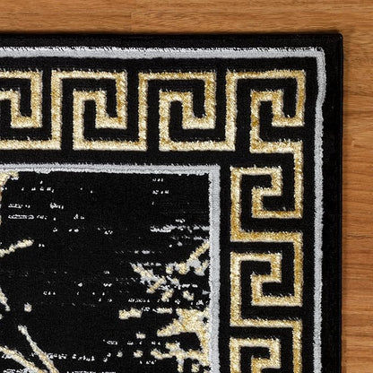 GLORY RUGS Area Rugs Marble 2x3 Black Gold Carpet Modern Abstract Rug Living Room Dining Bedroom Rug