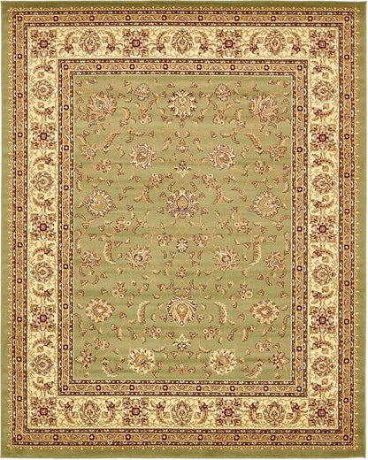 Rugs.com Aditi Collection Rug – 7' 10 x 10' Green Low Rug Perfect for Living Rooms, Large Dining Rooms, Open Floorplans