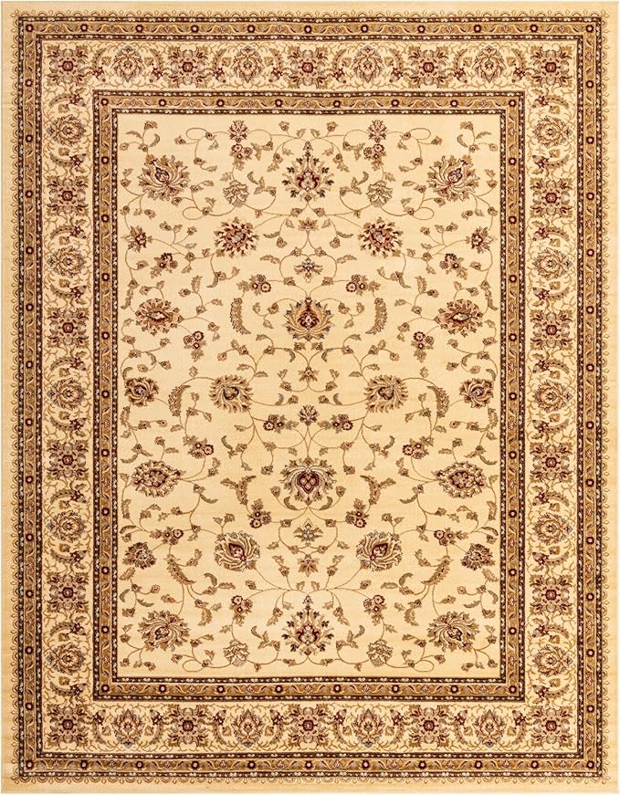 Rugs.com Aditi Collection Rug – 10' x 13' Cream Low Rug Perfect for Living Rooms, Large Dining Rooms, Open Floorplans