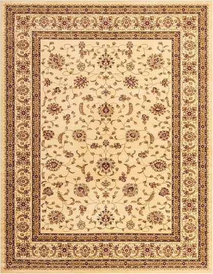 Rugs.com Aditi Collection Rug – 10' x 13' Cream Low Rug Perfect for Living Rooms, Large Dining Rooms, Open Floorplans
