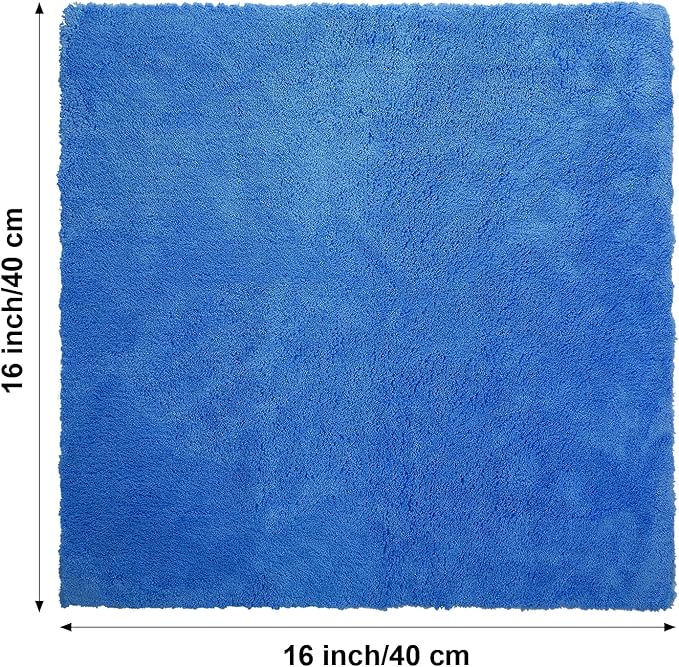 Shimeyao 30 Pcs 16 x 16 Inch Edgeless Microfiber Plush Towels for Cars Detailing Drying Wash Polishing Absorbent Cleaning Cloths, 500 GSM (16 x 16 Inch, Dark Blue, 30 Pcs)