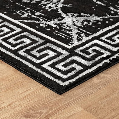 GLORY RUGS Area Rugs Marble 8x10 Black Gray Carpet Modern Abstract Rug Living Room Dining Bedroom Rug
