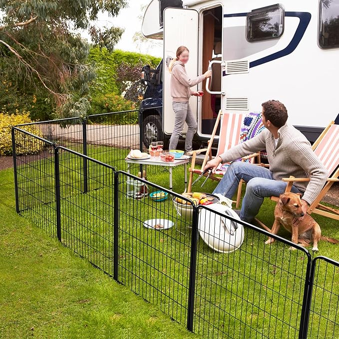 Yaheetech Dog Playpen Outdoor, 40 inch 4 Panels Dog Pen Indoor Heavy Duty Puppy Exercise Pen Metal Pet Fence for RV Camping/Yard/Garden
