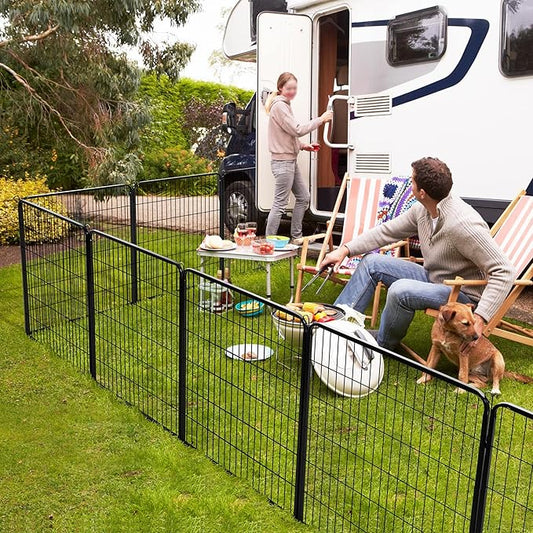Yaheetech Dog Playpen Outdoor, 40 inch 4 Panels Dog Pen Indoor Heavy Duty Puppy Exercise Pen Metal Pet Fence for RV Camping/Yard/Garden