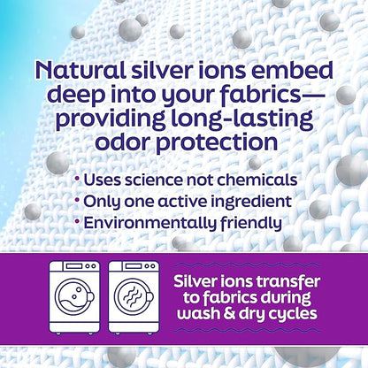 Deodorizer Laundry Odor Eliminator For Clothes - Natural Silver Ion Infused Washer Sheets - Laundry Deodorizer Odor Eliminator - Lasting Laundry Odor Remover Dryer Deodorizer –24 Loads