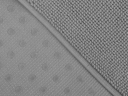 Cotton Paradise 100% Cotton Non Slip Bath Mats for Bathroom, 17x24 inch Soft Absorbent Quick Dry Machine Washable Floor Bath Mat, Light Grey