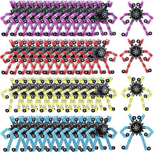 32 Pack Transformable Fidget Spinners Toys, Valentines Party Favors, Stress Relief Sensory Fidget Toys Deformable Chain DIY Robot Spinner Fingertip Gyro Birthday Valentines Day Gifts for Kid Adults