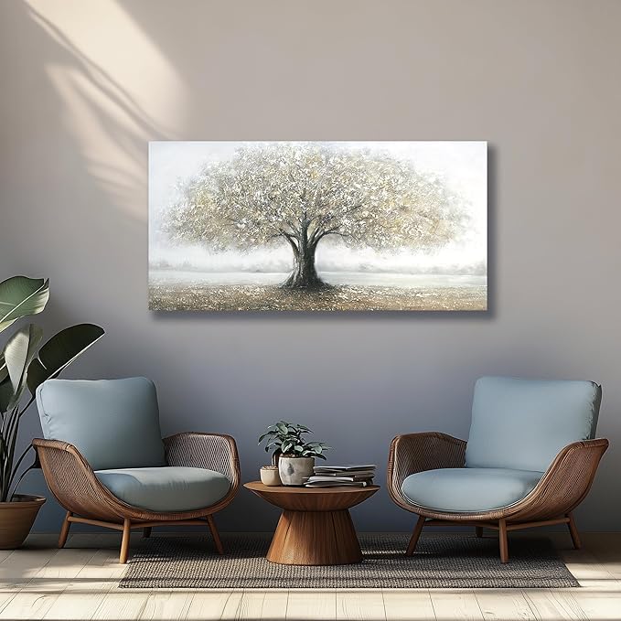 Yuaxker Tree of Life Wall Art Black and Gold Wall Decor Room Decor Aesthetic Landscape Artwork for Living Room Bedroom Dining Room Office Home Decor 20x40inch