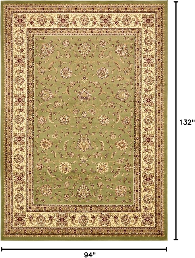 Rugs.com Aditi Collection Rug – 7' 10 x 11' Green Low Rug Perfect for Living Rooms, Large Dining Rooms, Open Floorplans