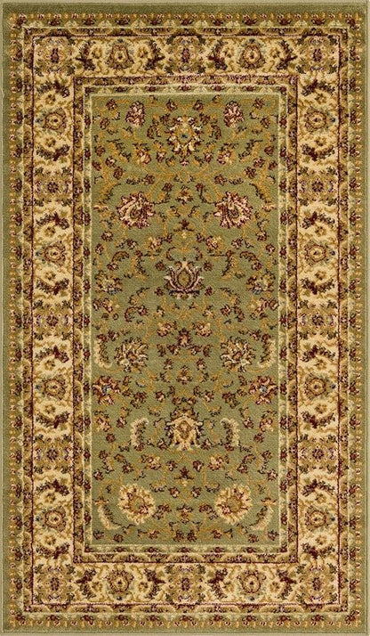 Rugs.com Aditi Collection Rug – 3' 3 x 5' 3 Green Low Rug Perfect for Living Rooms, Large Dining Rooms, Open Floorplans