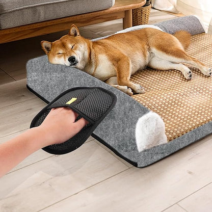 2 PCS Pet Hair Removal Gloves,Reusable Lint Roller for Furniture, Car, Clothes & Carpets ，Cat & Dog Hair Remover Tool with Ergonomic Grip