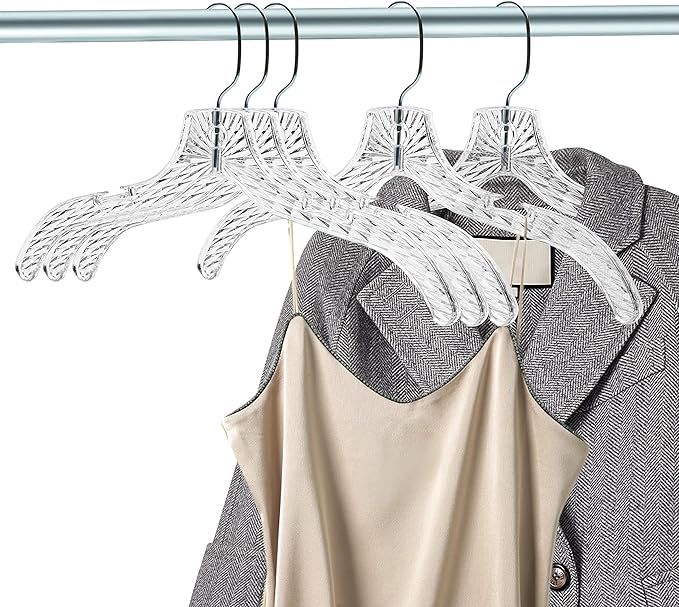 Clear Cut Plastic Hangers 100 Pack for Shirts Coats and Dresses
