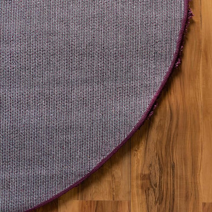 Unique Loom Solid Shag Collection Area Rug (7' 1" Round, Eggplant Purple)