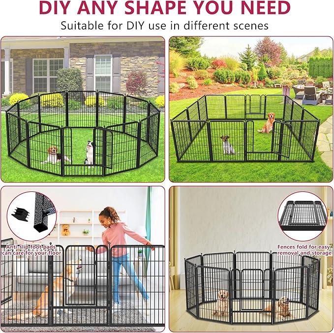 Dog Playpen 32" Height 20 Panels Portable Pet Fence Outdoor for Yard Indoor Dog Pen Outdoor for Medium/Small Animals, Large Pet Puppy Playpen Heavy Duty Pet Fence for RV Camping, Yard