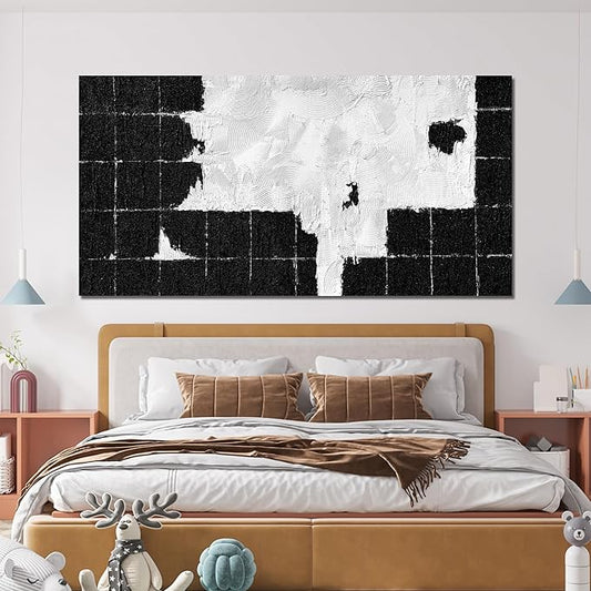 Canvas Wall Art Decor Wall Art Pictures for Living Room Black and White Wall Art Prints Abstract Canvas Art Wall Decor Modern Abstract Wall Art Textured Artwork for Walls Bedroom Office Decor 20"X40"