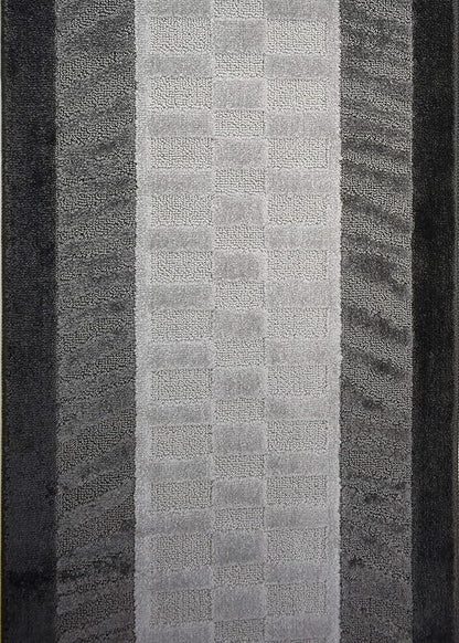 Custom Size Zebra Hallway Runner Rug Slip Resistant Rubber Back, 26 Inch Wide x Your Choice of Length Size, Anthracite, 26 Inch X 20 Feet, Sold and Priced Per Foot