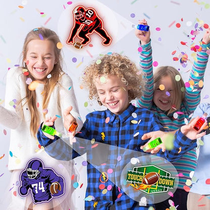 24PCS Football Party Favors-LED Finger Lights：Glow-in-the-Dark Light-Up Toys Bulk for Kids,Football Theme Birthday Party Decorations Supplies,Goodie Bags Stuffers, Classroom Prizes, Fun Gifts