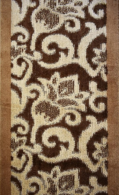 Custom Size Lily Hallway Runner Rug Slip Resistant, 26 Inch Wide x Your Choice of Length Size, Brown, 26 Inch X 19 Feet, Sold and Priced Per Foot