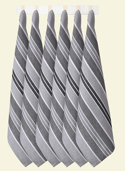 Goroly Home Kitchen Towels 18x28 Inch, Set of 6, Honey Comb Design, Super Absorbent, Quick Dry, Soft, 100% Cotton Dish Towels for Wiping Hands, Drying Dishes, Cleaning Dishcloths Set - Black Grey