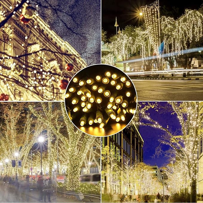 Christmas Lights Warm White 50 Counts, Christmas Lights Outdoor Warm White Commercial Grade Waterproof IP65, 25Ft 5mm Outdoor Mini LED, Xmas for Tree