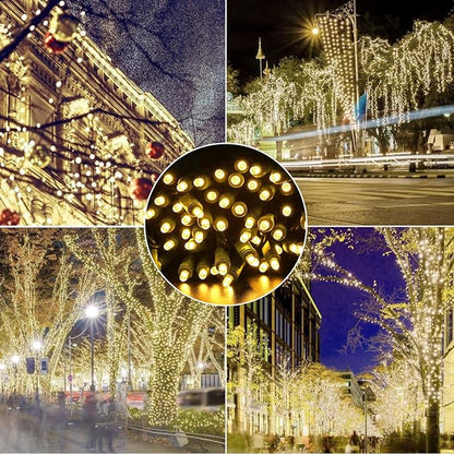 Christmas Lights Warm White 50 Counts, Christmas Lights Outdoor Warm White Commercial Grade Waterproof IP65, 25Ft 5mm Outdoor Mini LED, Xmas for Tree