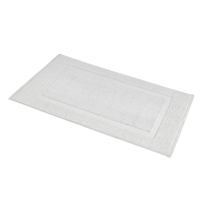 Amazon Basics Banded Bathroom Bath Rug Mat, Soft Silver, 31 inches L x 20 inches W