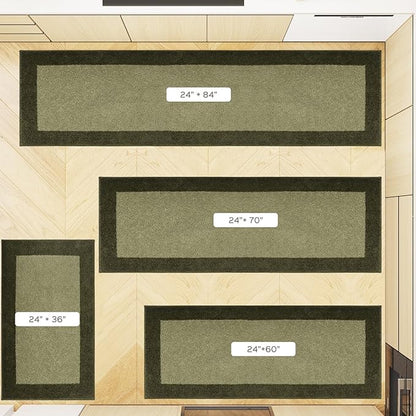 Machine Washable Runner Rug 24" x 84", Non Slip Kitchen Mat for Floor, Absorbent Entryway Rug for Kitchen, Bedroom, Hallway, Bathroom, Door (Roll Packing)