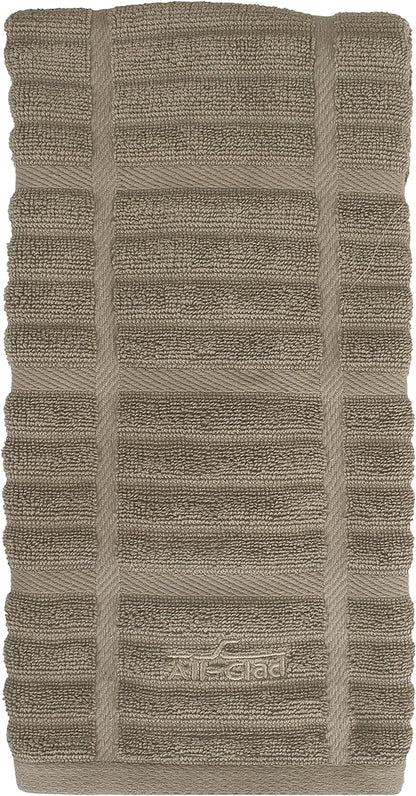 All-Clad Solid Kitchen Towel: Highly Absorbent, Super Soft Long Lasting - 100% Cotton, 17"x30" Tea Towel for Cleaning & Drying Dishes, Pans, Glassware, or Countertops, (1-Pack), Mushroom