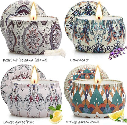 Scented Candle Gifts for Women, 4 Pack 4.4 oz Aromatherapy Candles, Stocking Stuffers for Women, Stress Relief Gifts for Girlfriend, Teacher, Mom, Anniversary, Birthday, Christmas Gift
