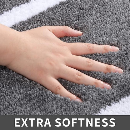 COSY HOMEER Extra Thick Bath Rugs - Anti-Slip Bath Linen Sets Mats Soft Plush 100% Strong Mirco Polyester Mat Living Room Bathroom Floor Water Absorbent(Grey,24x36 - Inches)