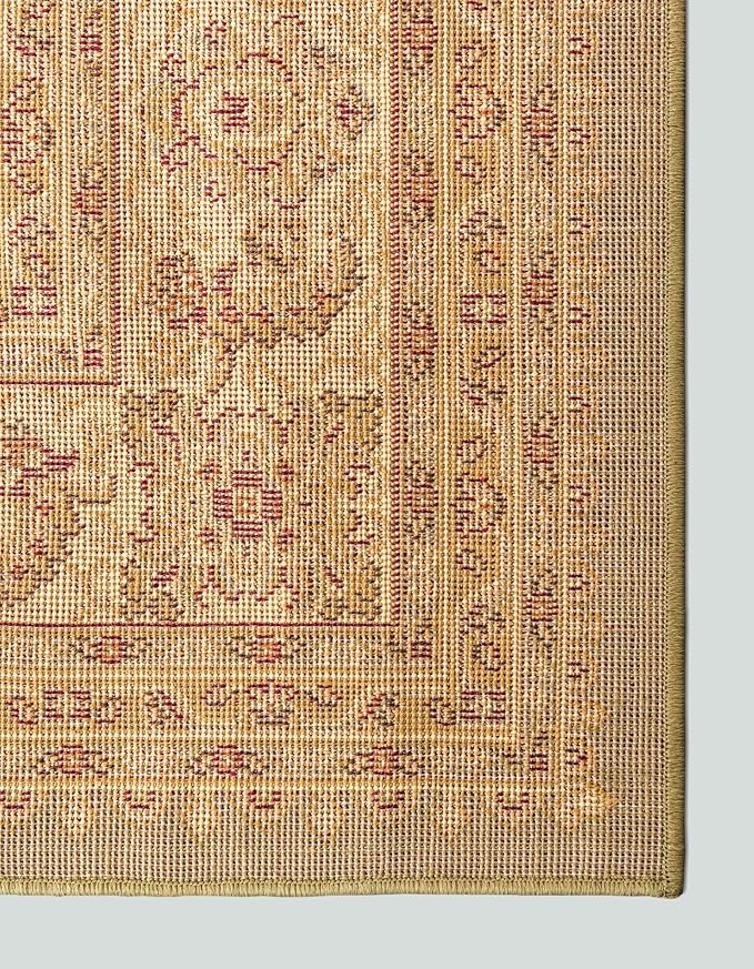 Rugs.com Aditi Collection Rug – 2' 7 x 10' Runner Green Low Rug Perfect for Living Rooms, Large Dining Rooms, Open Floorplans