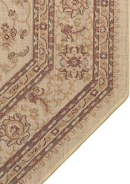 Rugs.com Aditi Collection Rug – 8' Octagon Cream Low Rug Perfect for Living Rooms, Kitchens, Entryways