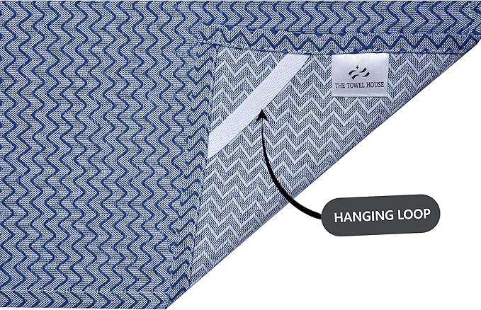 Premium Cotton Weave Kitchen Towels Set – Highly Absorbent, Quick-Dry Dish Towels with Hanging Loop – Extra Large 18x28 Inches – Blue (Pack of 8)