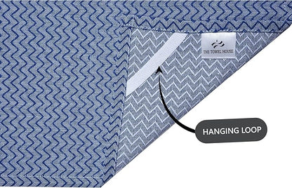 Premium Cotton Weave Kitchen Towels Set – Highly Absorbent, Quick-Dry Dish Towels with Hanging Loop – Extra Large 18x28 Inches – Blue (Pack of 8)