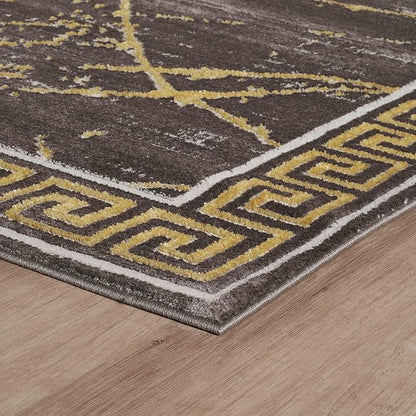 GLORY RUGS Area Rugs Marble 4x5 Brown Gold Carpet Modern Abstract Rug Living Room Dining Bedroom Rug