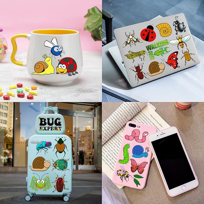 96PCS Bug Temporary Tattoos Pre Cut – Cute Bug Stickers for Kids Toddlers, Ladybug Caterpillar Theme Birthday Party Favors, Spring Summer Decorations, Gifts, Classroom School Prizes (Normal)