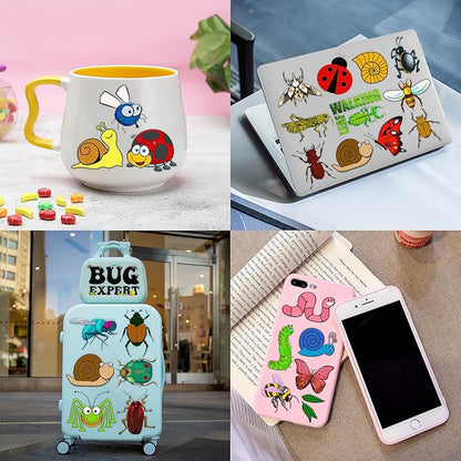 96PCS Bug Temporary Tattoos Pre Cut – Cute Bug Stickers for Kids Toddlers, Ladybug Caterpillar Theme Birthday Party Favors, Spring Summer Decorations, Gifts, Classroom School Prizes (Normal)