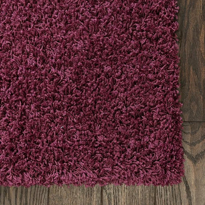 Unique Loom Solid Shag Collection Area Rug (7' 1" x 10' Rectangle, Eggplant Purple)