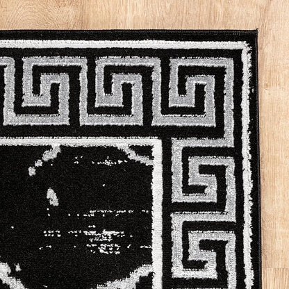 GLORY RUGS Area Rugs Marble 5x7 Black Gray Carpet Modern Abstract Rug Living Room Dining Bedroom Rug