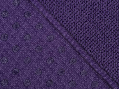 Cotton Paradise 100% Cotton Non Slip Bath Mats for Bathroom, 17x24 inch Soft Absorbent Quick Dry Machine Washable Floor Bath Mat, Purple