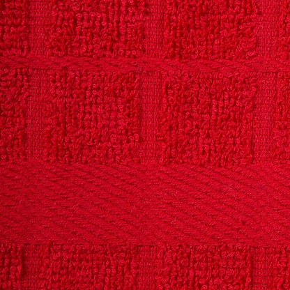 DII Basic Terry Collection Solid Windowpane Dishcloth Set, 12x12, Red, 6 Piece
