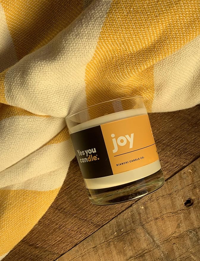 Joy, Grapefruit & Magosteen, Highly-Scented, Inspirational Soy Candle, Made in USA, Pure Essential Oils, Aromatherapy, 8 oz