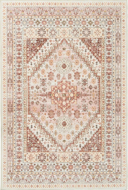 zesthome 8x10 Area Rugs for Living Room,Non-Slip Backing Washable Rugs,Vintage Large Area Rug，Stain Resistant Home Decor Rug