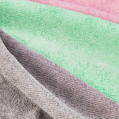 Amazon Basics Microfiber Cleaning Cloths, Non-Abrasive, Reusable and Washable, Pack of 48, Green/Gray/Pink, 16" x 12"