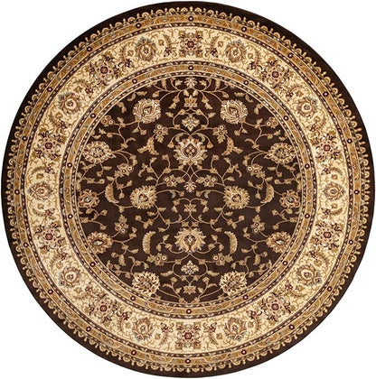 Rugs.com Aditi Collection Rug – 10' Round Brown Low Rug Perfect for Kitchens, Dining Rooms