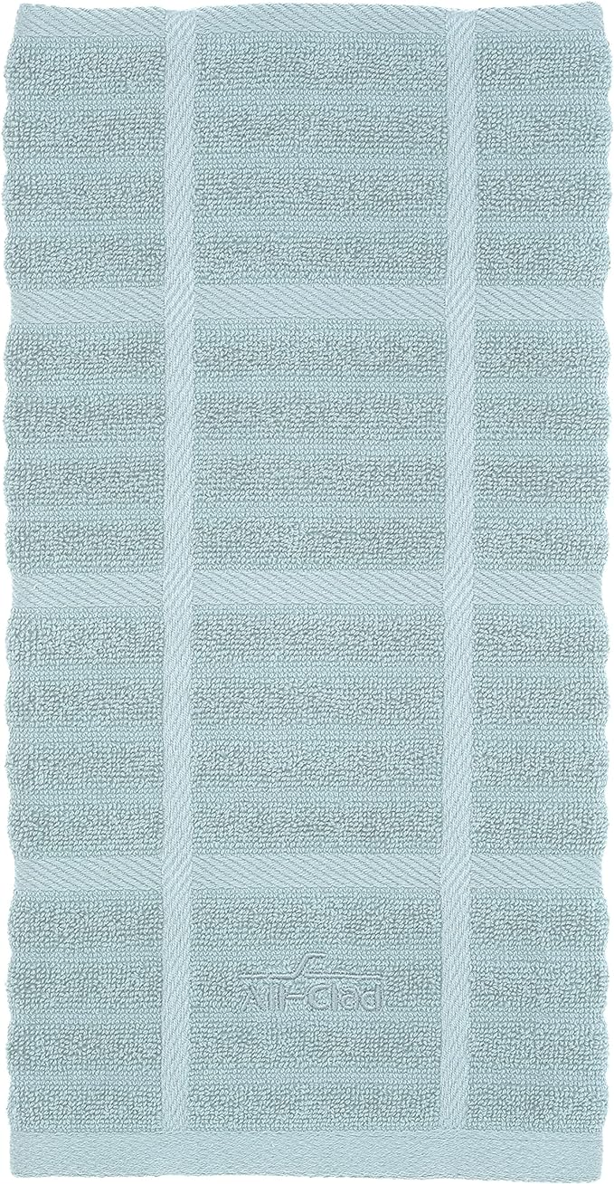 All-Clad Solid Kitchen Towel: Highly Absorbent - 100% Cotton, 17"x30" Towel for Cleaning & Drying Dishes, Glassware, or Countertops, 1-Pack, Rainfall