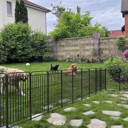 Dog Playpen Outdoor 24 Piece Panels Heavy Duty Dog Fence 47" Height with Thick Pipe Anti-Rust with Doors Portable for RV Camping Yard, Total 54FT, 227 Sq.ft, Snowy Black